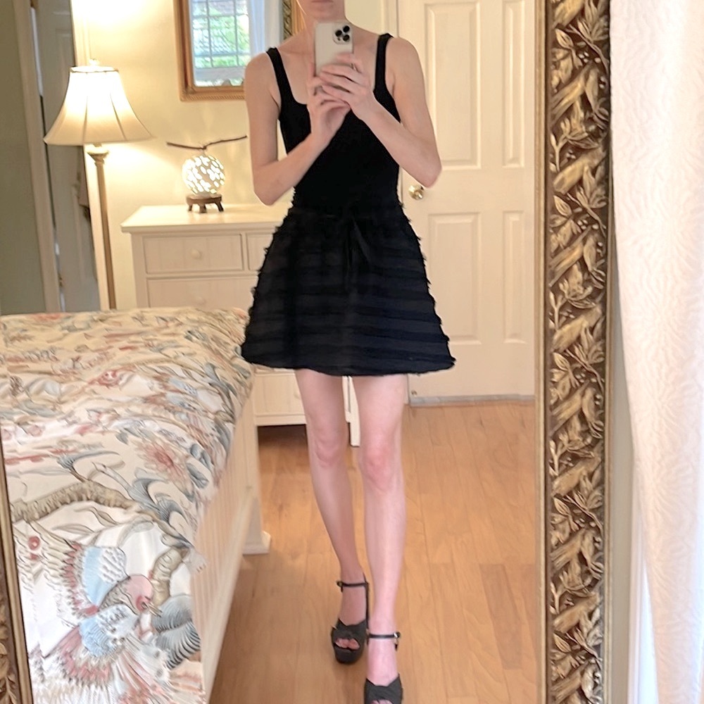 H&M eyelash trimmed circle mini skirt